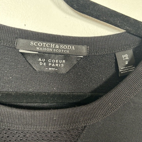 Scotch & Soda M Womens OVERSIZED Sweatshirt Dress Mesh Trim Black 6 8 - Picture 3 of 8